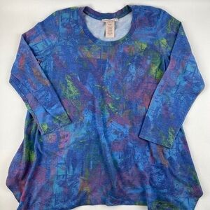 Philosophy Tshirt Womens XL Blue Round Neck Long Sleeve